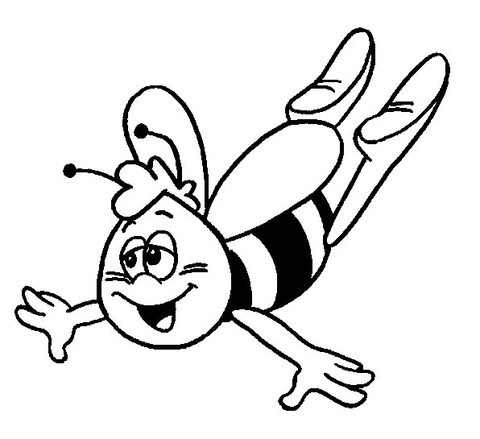 Flying Willy The Bee  Coloring Page